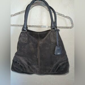 Abro suede shoulder handbag